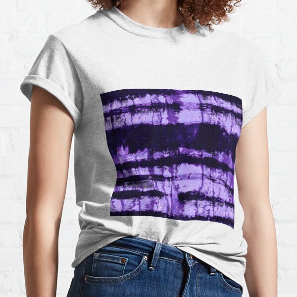 Purple Tie-Dye Shibori Stripe Classic T-Shirt