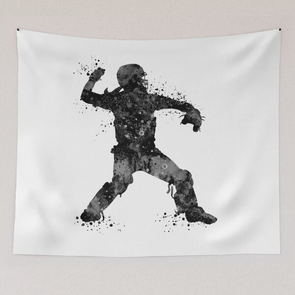 Item preview, Girl Baseball Catcher Black and White Gift designed and sold by LotusGifts.