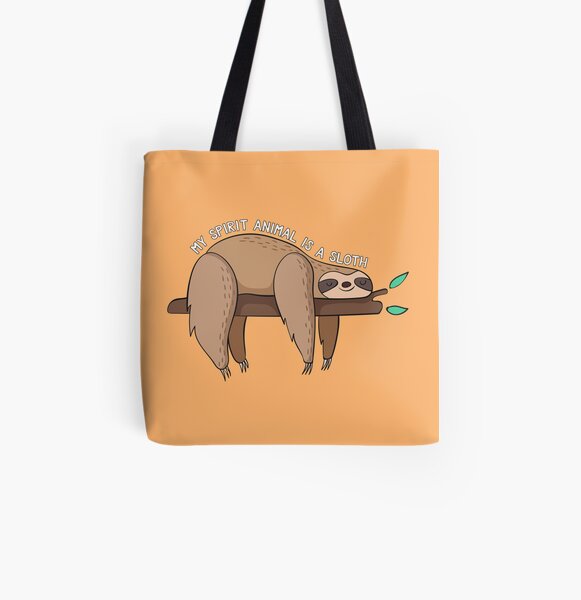 My Spirit Animal Is A Sloth All Over Print Tote Bag