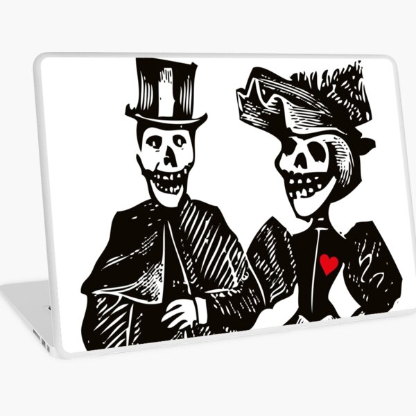 Calavera Couple | Day of the Dead | Dia de los Muertos | Skulls and Skeletons | Vintage Skeletons | Laptop Skin