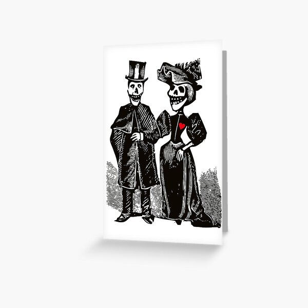 Calavera Couple | Day of the Dead | Dia de los Muertos | Skulls and Skeletons | Vintage Skeletons | Greeting Card