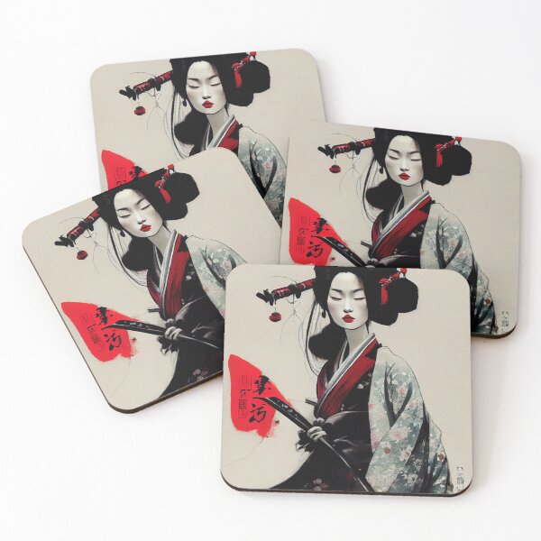 Item preview, Beautiful Japanese Geisha with a Blade in Hand designed and sold by Valro.