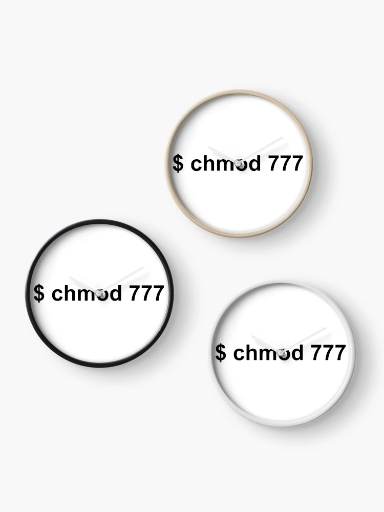 Thumbnail 3 of 4, Clock, linux command chmod sticker designed and sold by developerfriday.