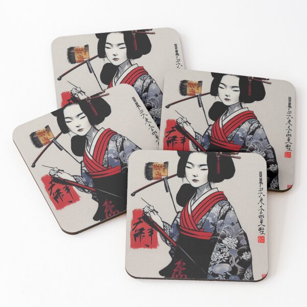 Item preview, Beautiful Japanese Geisha with a Blade in Hand designed and sold by Valro.