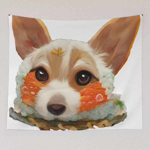 Item preview, Adorable Blushing Sushi Dog designed and sold by Paint-of-Heart.