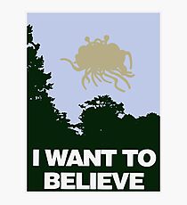 I Want to Believe in the Flying Spaghetti Monster Photographic Print