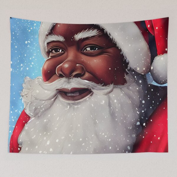 Item preview, Santa in Snow, Watercolor and Ink, Image by Fruitful Skye designed and sold by fruitfulskye.