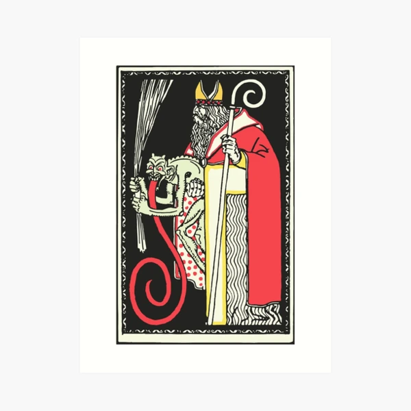 St. Nicholas and Krampus Card 1911