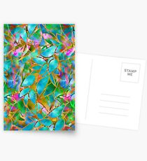 Floral Abstract Stained Glass Postcards