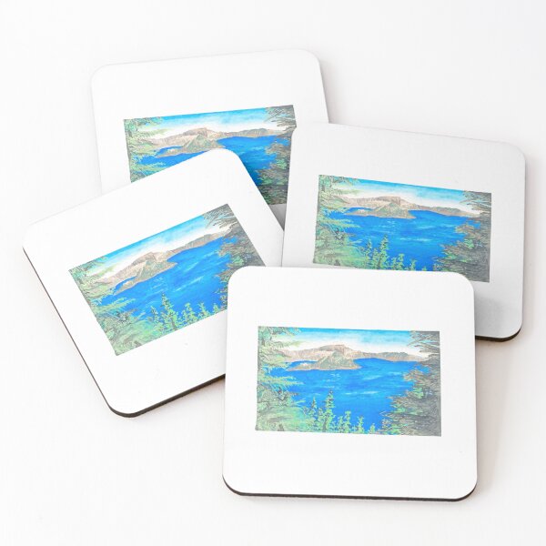 Item preview, Crater Lake Landscape Watercolor designed and sold by Elaine McGhee.
