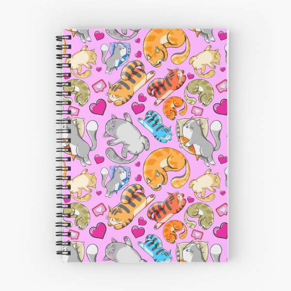 Item preview, Sleeping Cats Seamless Pattern with love. Seamless cartoon colorful hand drawn pattern of sleeping cats for fabric textile or wrapping paper. Cute cartoon vector illustration for children designed and sold by Si Pakne.