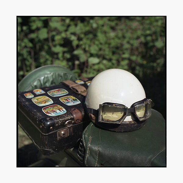 vespa and helmet • black forest, germany • 2008 Photographic Print