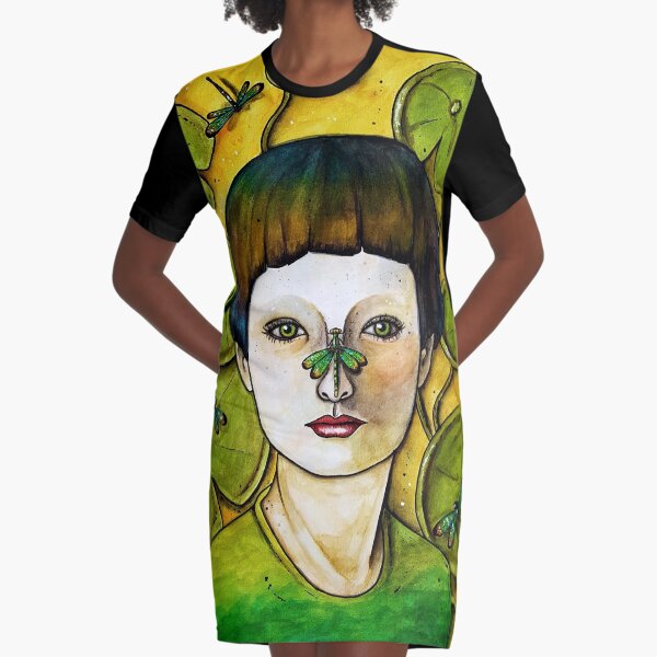 The Dragonfly Whisperer Graphic T-Shirt Dress