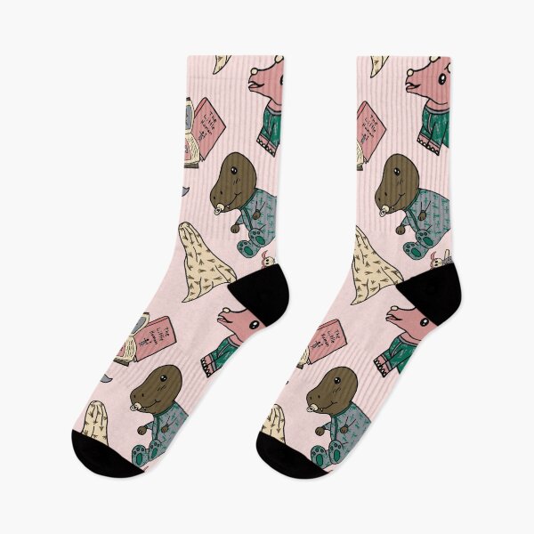 Item preview, Baby Dinosaurs in Pajamas Seamless Pattern- Cute Baby Dinosaurs Pattern - Little Dino PJs - Dinosaur Nursery Pattern - Misty Rose designed and sold by EcoElsa.