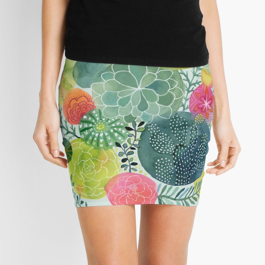 Succulent Circles Mini Skirt
