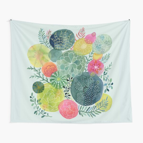 Succulent Circles Tapestry