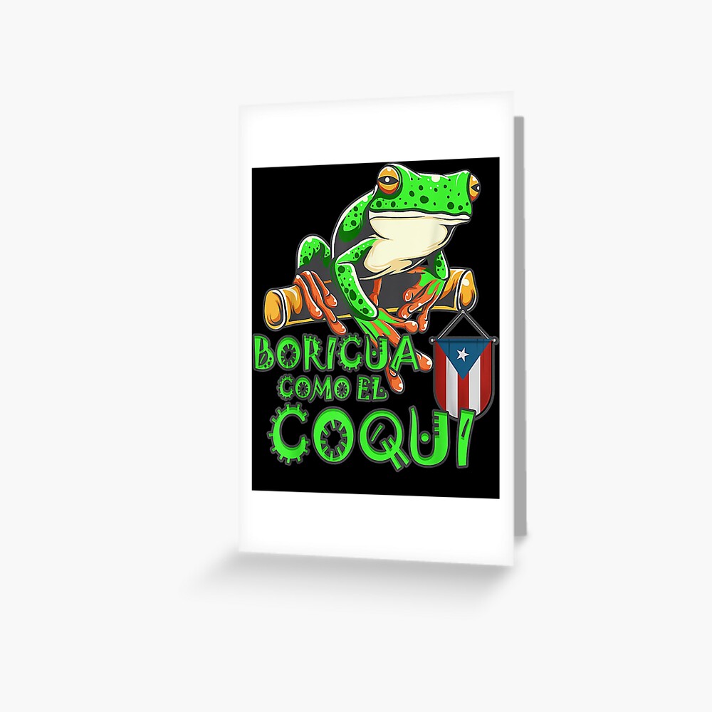 Puerto Rico Frog Puerto Rican Roots Coqui Taino Boricua Greeting Card For Sale By