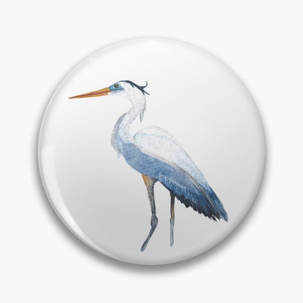 Artikelvorschau, Großes Blau-Reiher-Aquarell entworfen und verkauft von Elaine McGhee.
