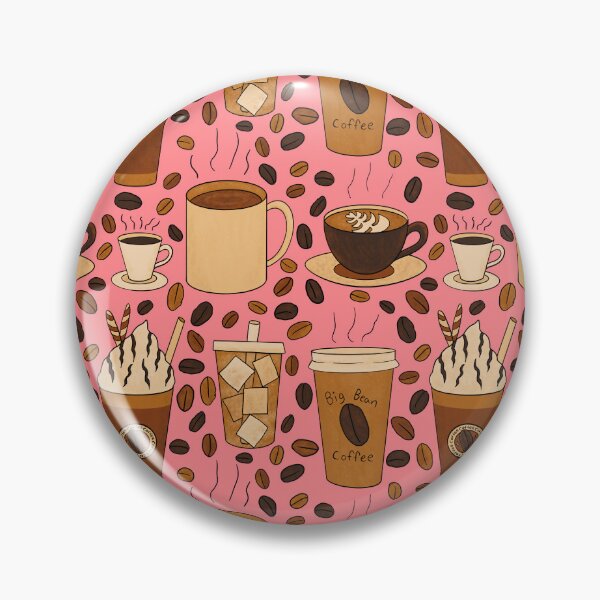 Item preview, Different Kinds of Coffee Seamless Pattern - Warm Brown Palette & Tulip Pink designed and sold by EcoElsa.