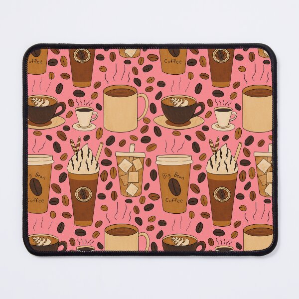 Item preview, Different Kinds of Coffee Seamless Pattern - Warm Brown Palette & Tulip Pink designed and sold by EcoElsa.