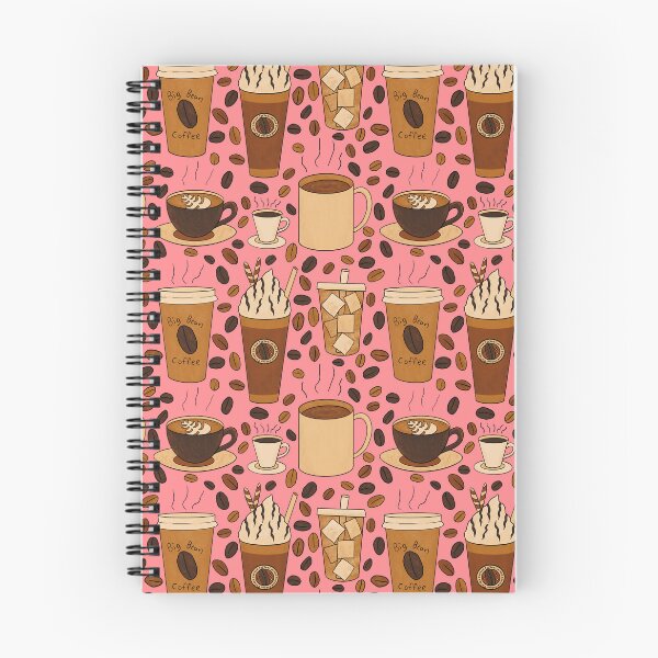 Item preview, Different Kinds of Coffee Seamless Pattern - Warm Brown Palette & Tulip Pink designed and sold by EcoElsa.