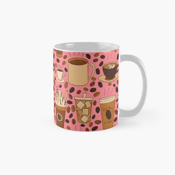 Item preview, Different Kinds of Coffee Seamless Pattern - Warm Brown Palette & Tulip Pink designed and sold by EcoElsa.