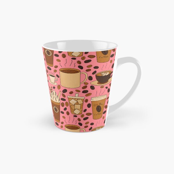 Item preview, Different Kinds of Coffee Seamless Pattern - Warm Brown Palette & Tulip Pink designed and sold by EcoElsa.