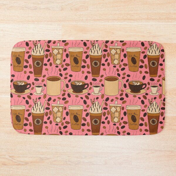 Item preview, Different Kinds of Coffee Seamless Pattern - Warm Brown Palette & Tulip Pink designed and sold by EcoElsa.