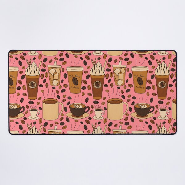 Item preview, Different Kinds of Coffee Seamless Pattern - Warm Brown Palette & Tulip Pink designed and sold by EcoElsa.