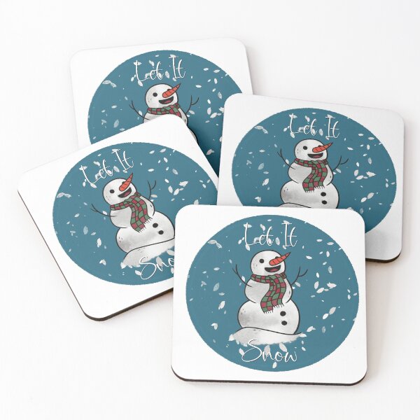 Item preview, Let It Snow Snowman Illustration Aqua designed and sold by quirkycounselor.