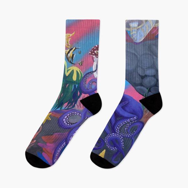 Item preview, "Under the See" Underwater Aquatic Trippy Psychedelic Scene designed and sold by ArtbyMeganBrock.