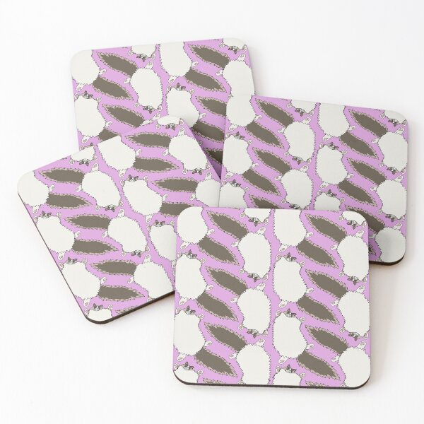 Item preview, Fluffy Ragdoll Flop Seamless Pattern - Plum Background designed and sold by EcoElsa.
