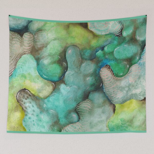 Item preview, Abstract painting of natural turquoise water  designed and sold by Rainbow Infinity.