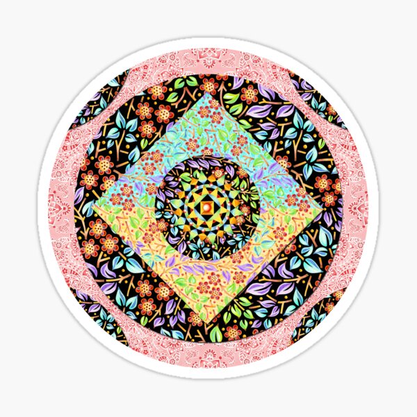 Pink Paisley Patchwork Sticker