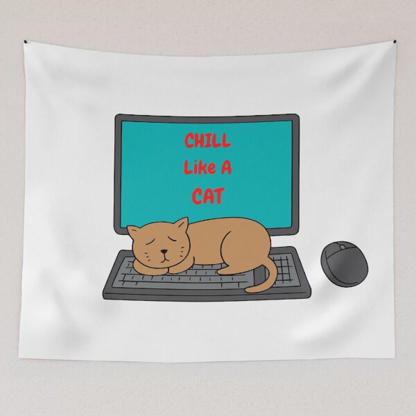 Item preview, How to Chill Like a Cat designed and sold by LuckyCatStore.