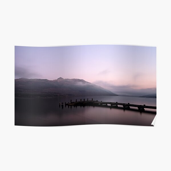 Misty Loch Lomond at Sunset Poster