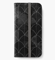 Mermaid scales. Black and white watercolor. iPhone Wallet/Case/Skin