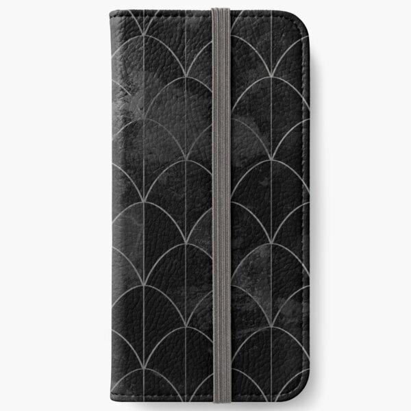 Mermaid scales. Black and white watercolor. iPhone Wallet
