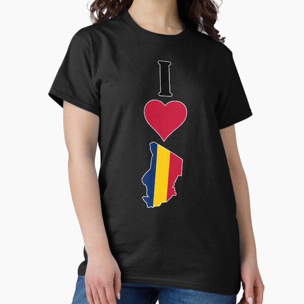 Aperçu de l'œuvre J'aime le Tchad Vertical I Heart Country Flag Map créée et vendue par SportsStars.