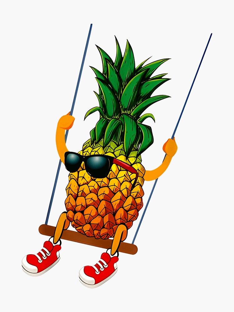 "Pineapple swing" Sticker for Sale by VirginiaCarro Redbubble