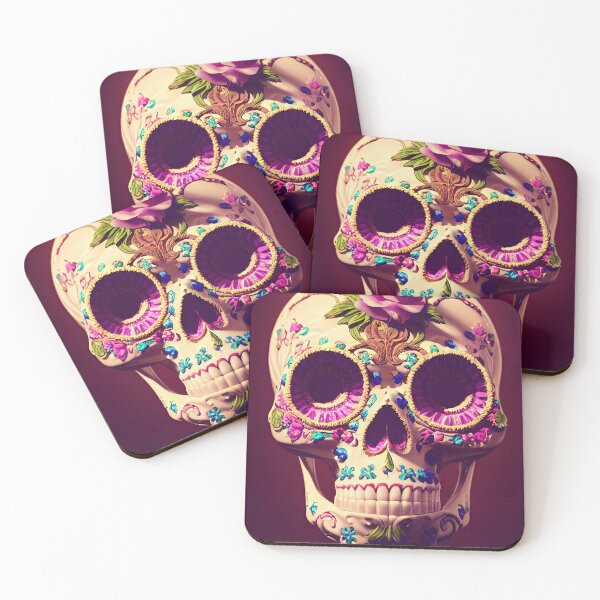 Item preview, Calavera con Rosas Rosadas designed and sold by OccultDreams.