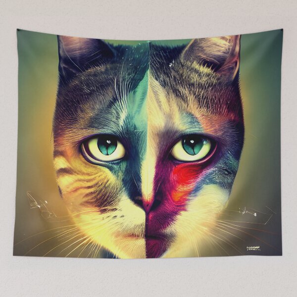 Item preview, cat colorful painting #1 designed and sold by supeart.