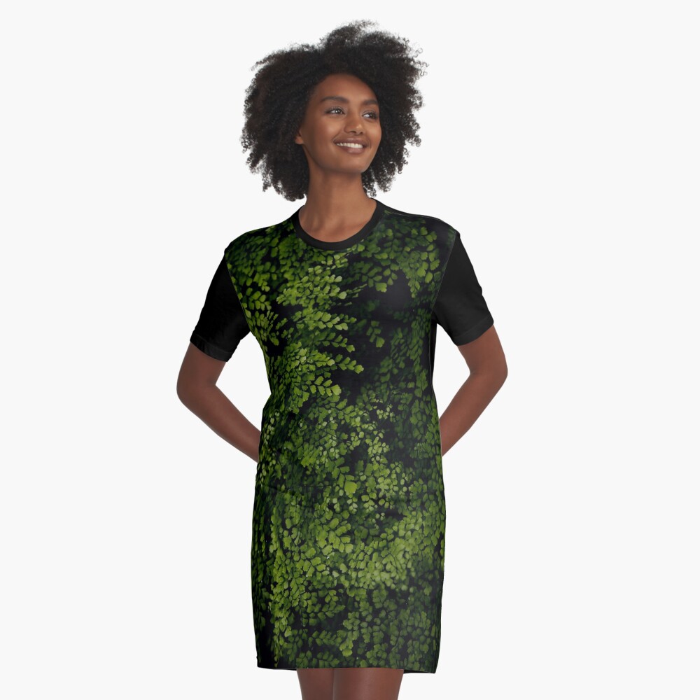 Small leaves. Graphic T-Shirt Dress