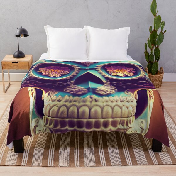 Item preview, Calavera Turquesa con Rosas designed and sold by OccultDreams.
