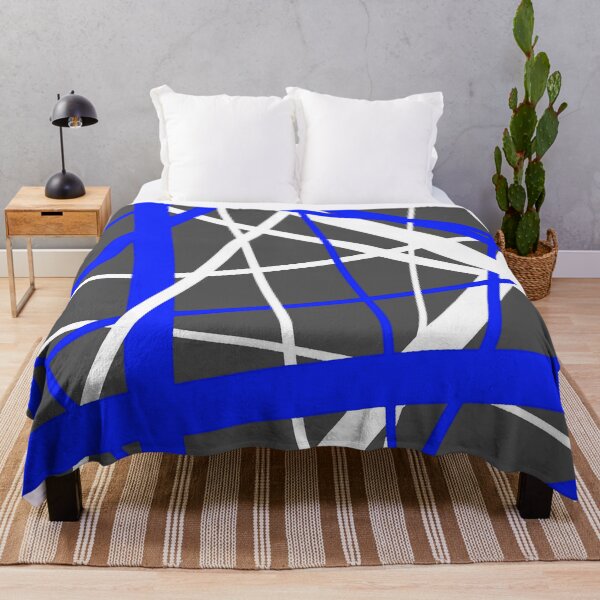 Item preview, Lines Of Blue and White Abstract Geometric Pattern (On Grey) designed and sold by taiche.