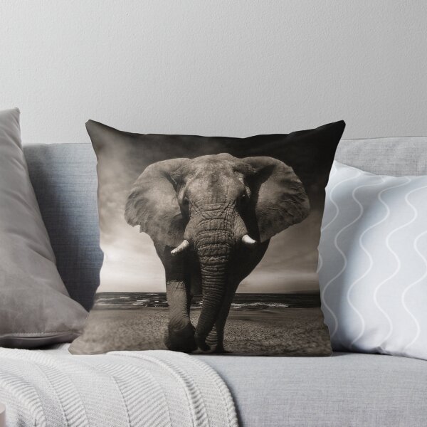 Item preview, black and white wild elephant designed and sold by TheVIP.