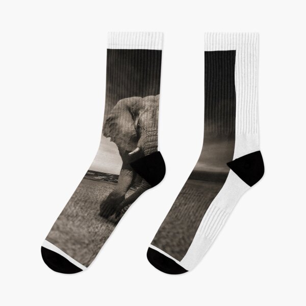 Item preview, black and white wild elephant designed and sold by TheVIP.