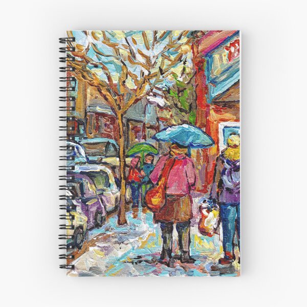 Item preview, THE STROLL RAINY DAY IN THE CITY VERDUN STREET SCENE PAINTING CANADIAN ARTIST CAROLE SPANDAU MONTREAL ART designed and sold by Carole  Spandau.