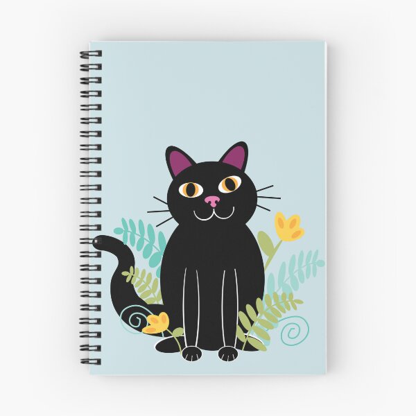 Item preview, Black cat with ferns and flowers designed and sold by DestructoKitty.