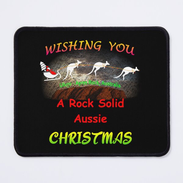 Item preview, Santa Claus & Boomer Kangaroo's Flying Above Ayers Rock, Australia - A Unique Scribble Art Design - Wishing You A Rock Solid Aussie Christmas designed and sold by Oaks Creations.